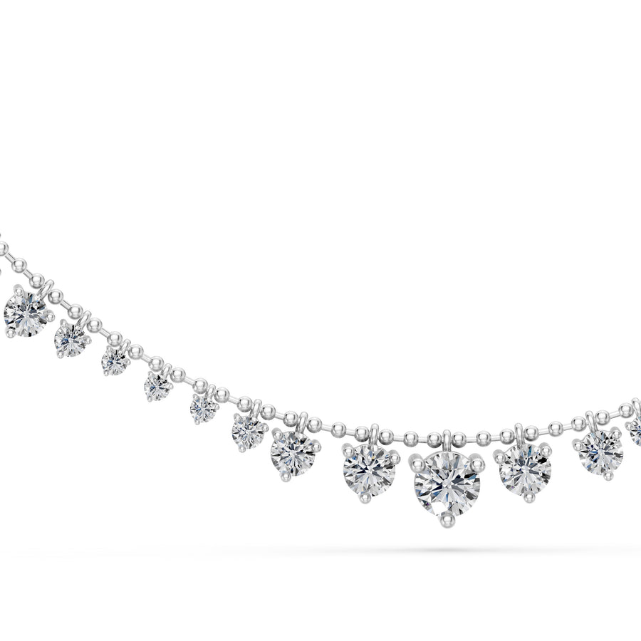 4.5 Ct Round Cut Diamond Chain Necklace VS1 D-F White Gold 14k