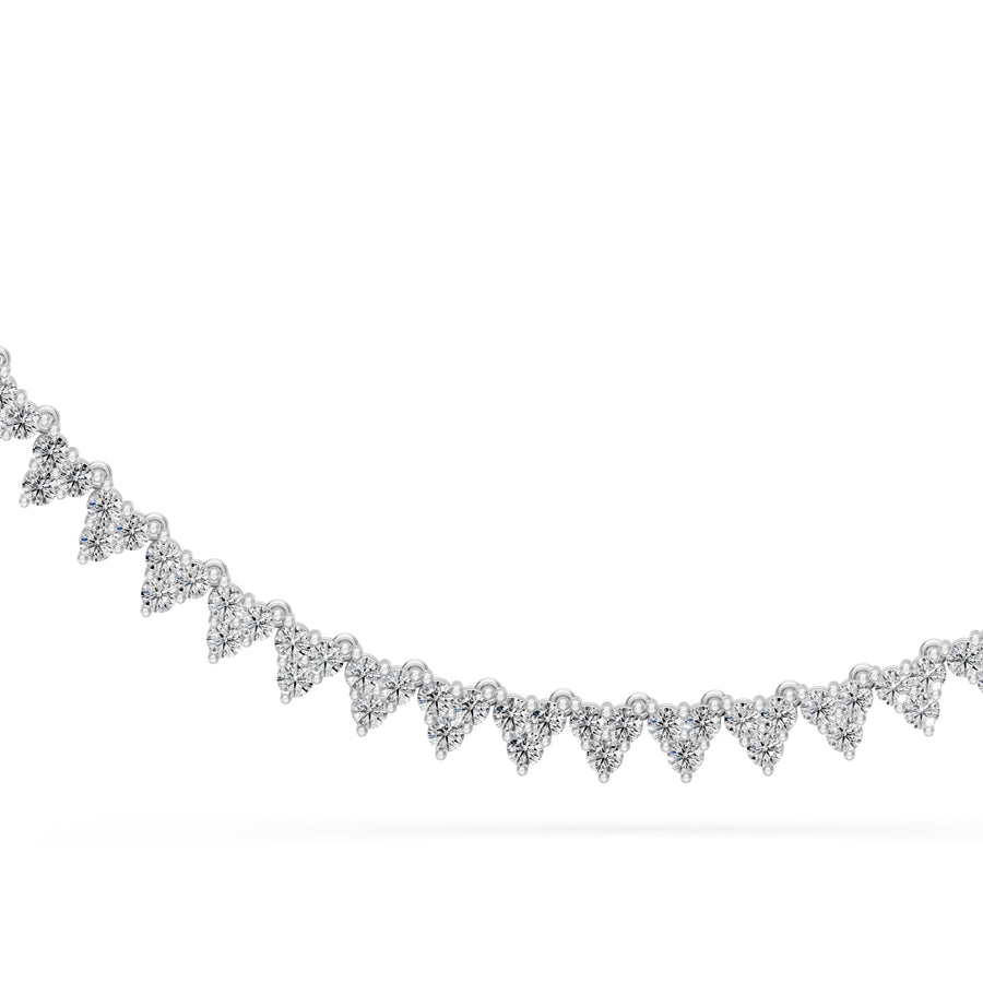 4.55 Ct Round Cut Diamond Tennis Necklace VS1 D-F White Gold 14k