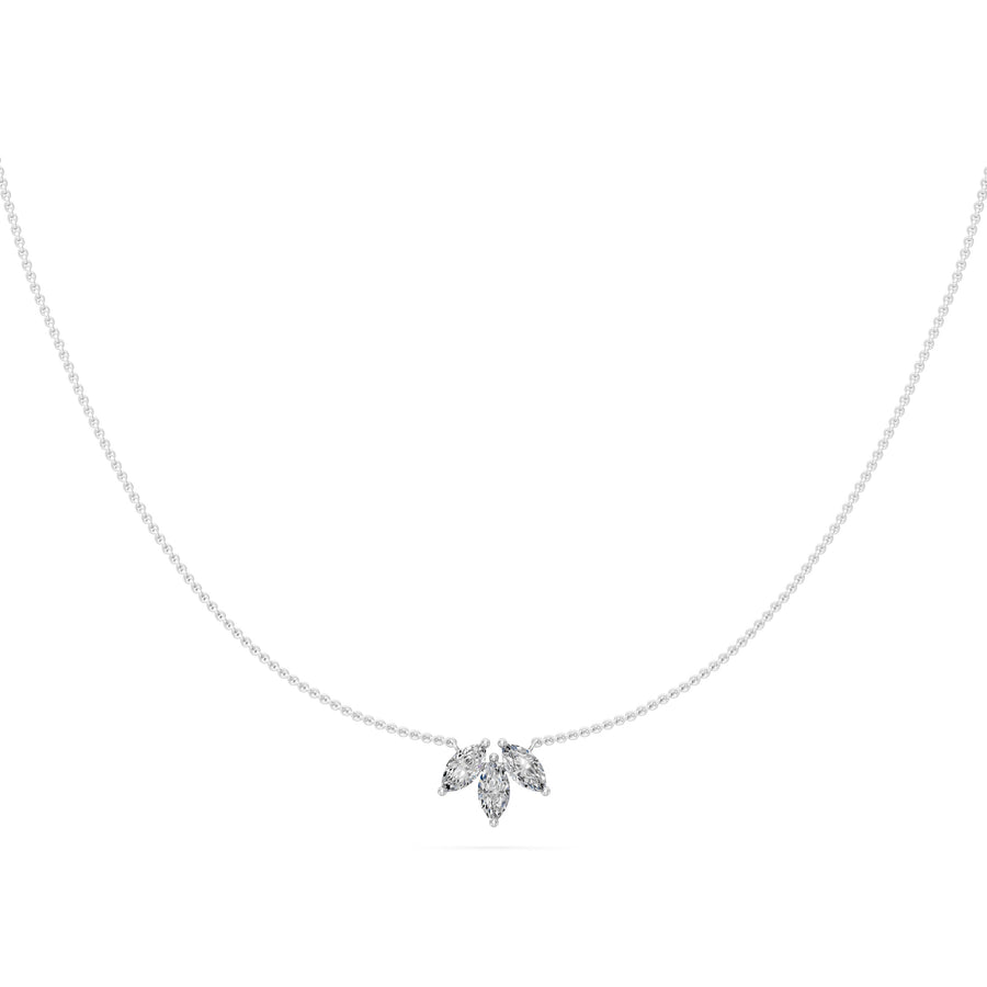 0.45 Ct Marquise Cut Diamond Chain Necklace VS1 D-F White Gold 14k