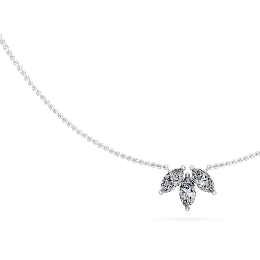 0.45 Ct Marquise Cut Diamond Chain Necklace VS1 D-F White Gold 14k