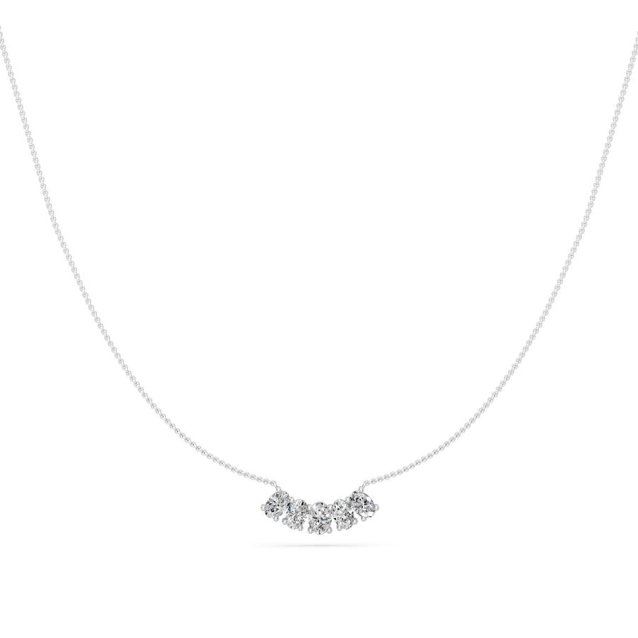 0.9 Ct Oval Cut Diamond Chain Necklace VS1 D-F White Gold 14k