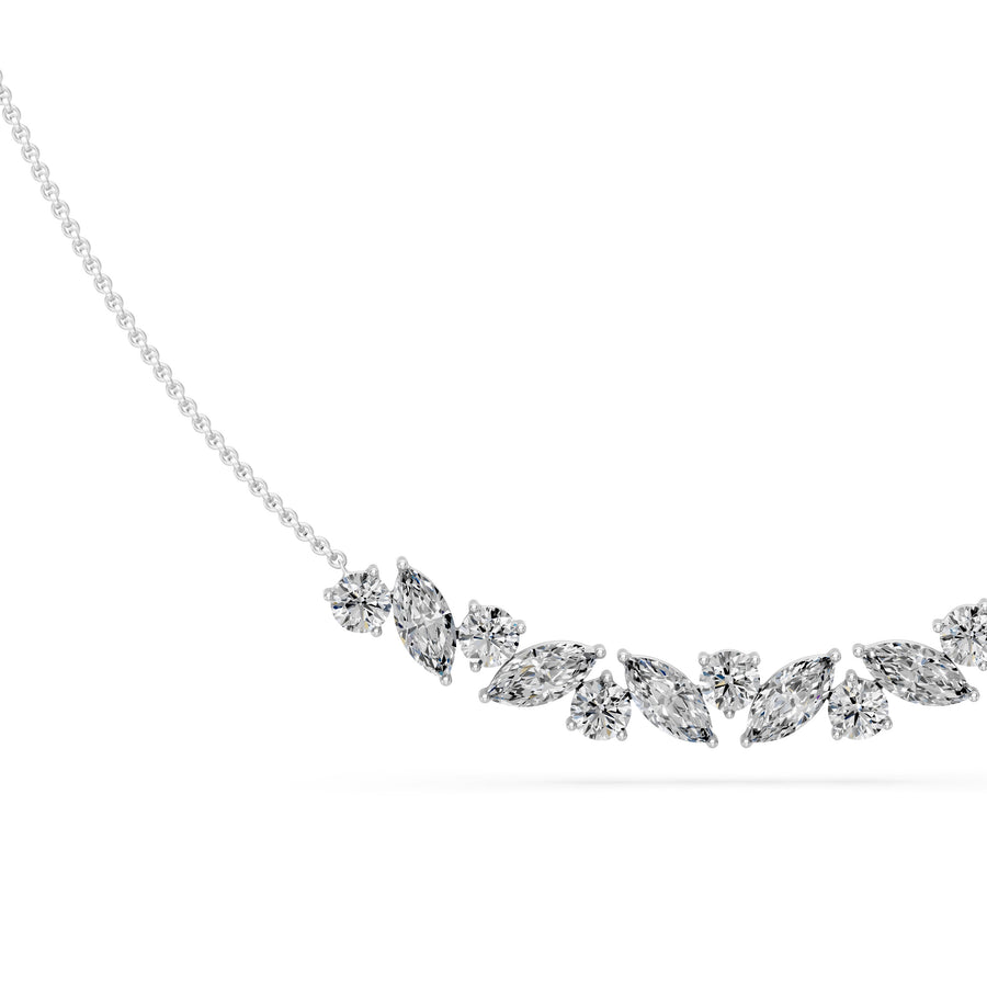 1.75 Ct Round Marquise Cut Diamond Chain Necklace VS1 D-F White Gold 14k