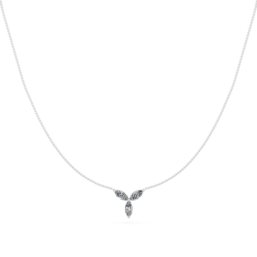 0.65 Ct Marquise Cut Diamond Chain Necklace VS1 D-F White Gold 14k