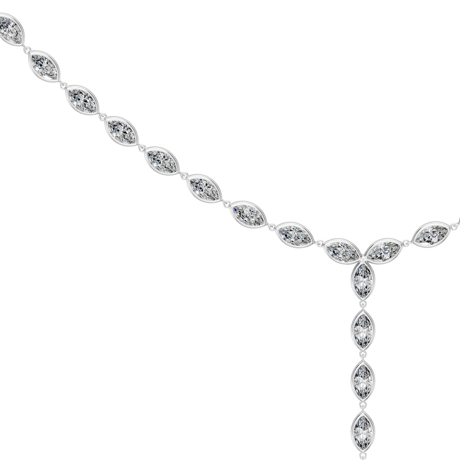 6 Ct Marquise Cut Diamond Lariat Necklace VS1 D-F White Gold 14k