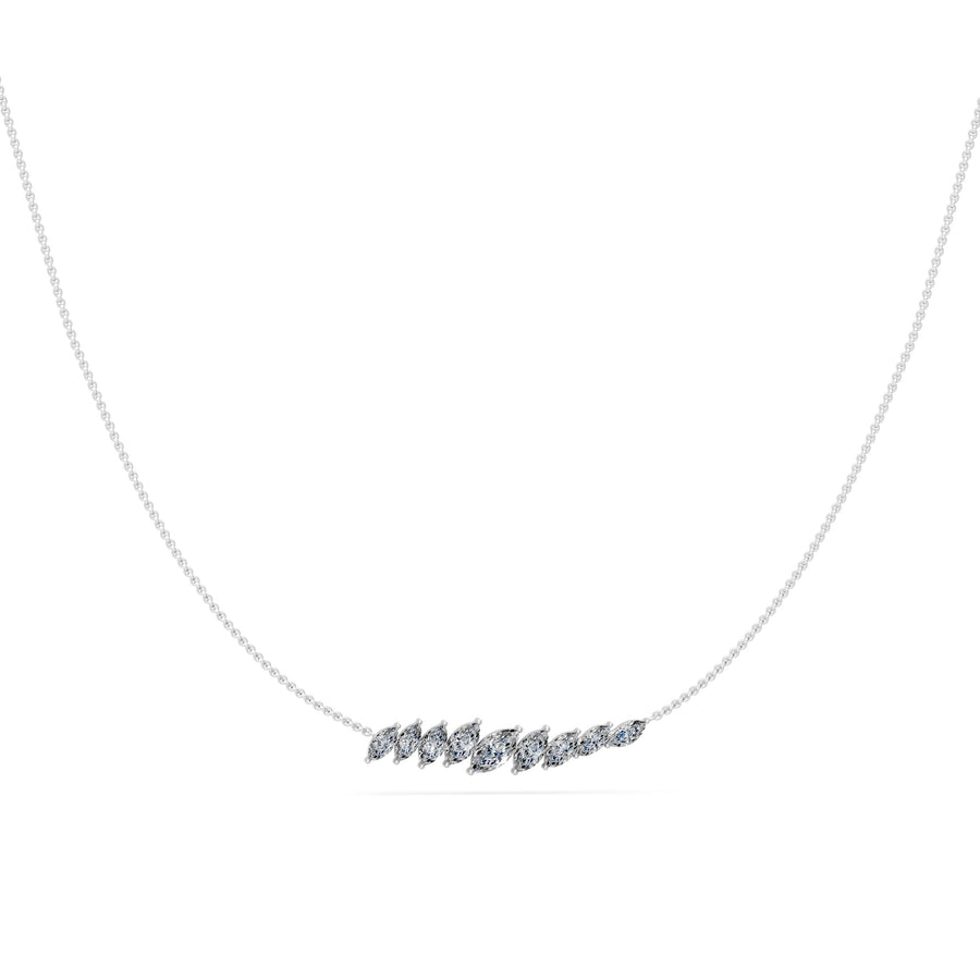 0.8 Ct Marquise Cut Diamond Chain Necklace VS1 D-F White Gold 14k