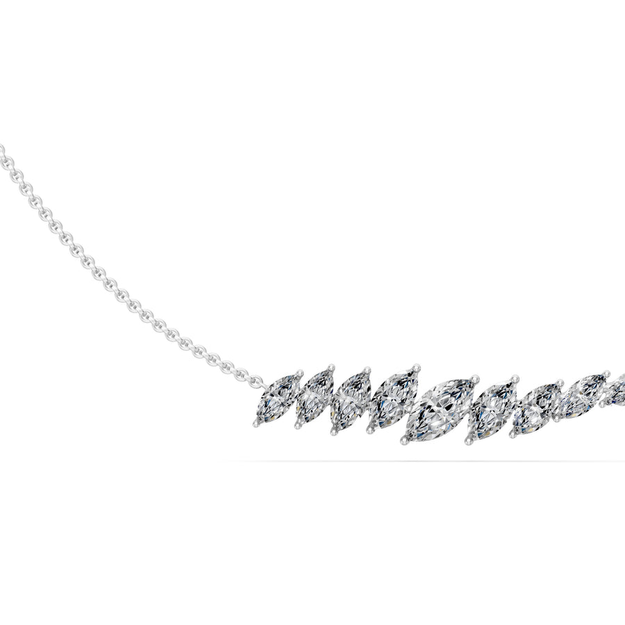 0.8 Ct Marquise Cut Diamond Chain Necklace VS1 D-F White Gold 14k