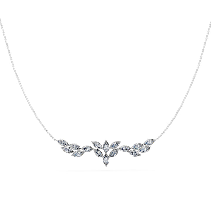2.1 Ct Marquise Cut Diamond Chain Necklace VS1 D-F White Gold 14k — product image