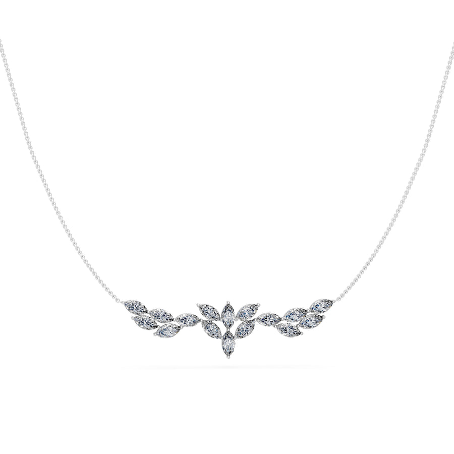 2.1 Ct Marquise Cut Diamond Chain Necklace VS1 D-F White Gold 14k