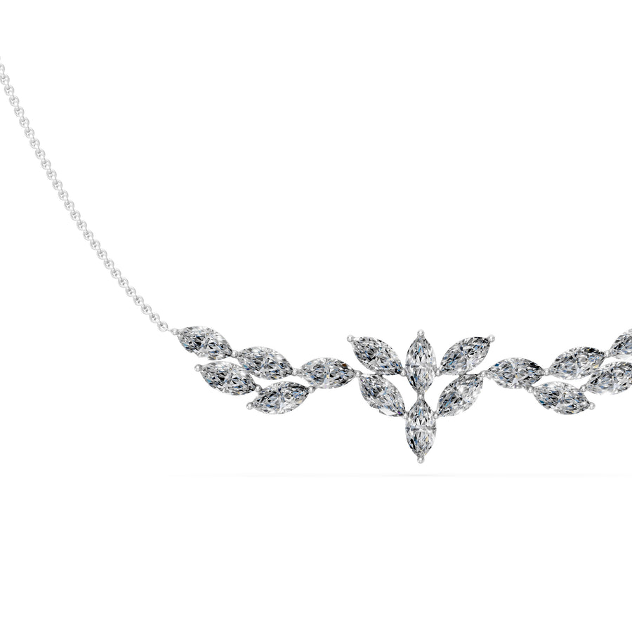 2.1 Ct Marquise Cut Diamond Chain Necklace VS1 D-F White Gold 14k