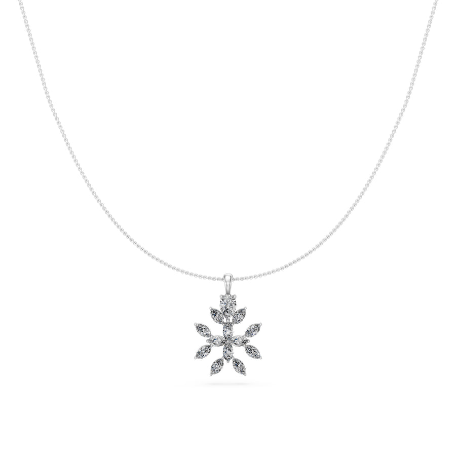 1.4 Ct Marquise Pear Cut Diamond Pendant Necklace VS1 D-F White Gold 14k