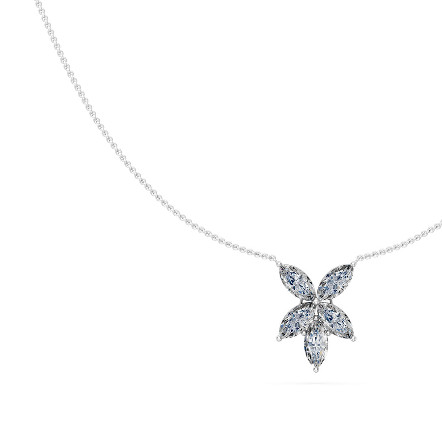 1.25 Ct Marquise Cut Diamond Chain Necklace VS1 D-F White Gold 14k