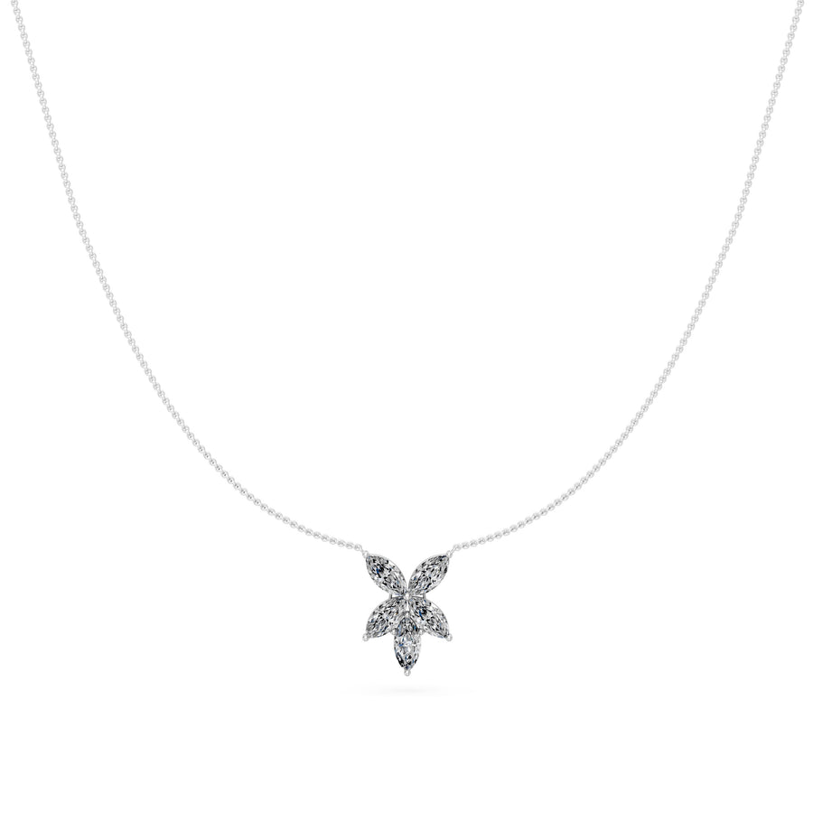 1.25 Ct Marquise Cut Diamond Chain Necklace VS1 D-F White Gold 14k