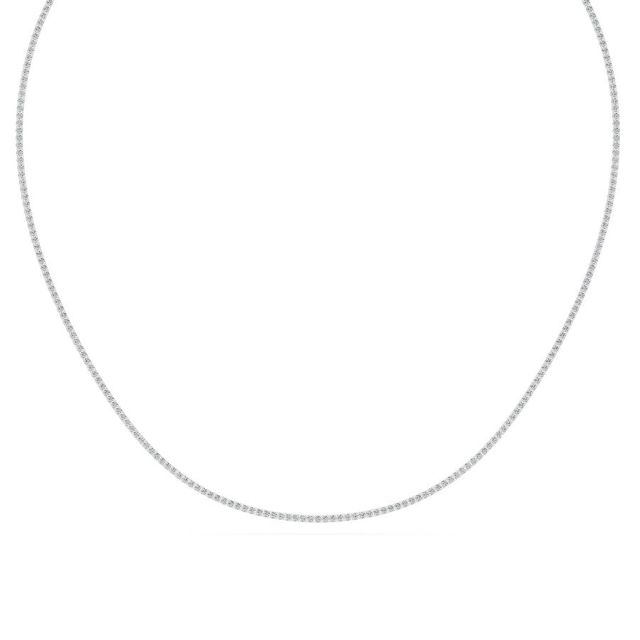 2.85 Ct Round Cut Diamond Tennis Necklace VS1 D-F White Gold 14k