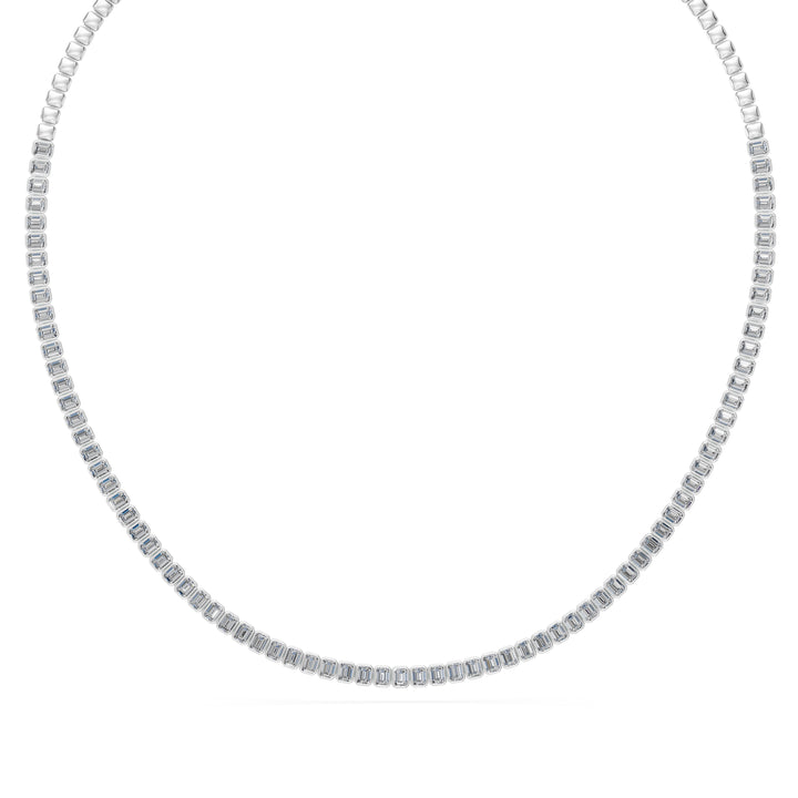 9.65 Ct Emerald Cut Diamond Tennis Necklace VS1 D-F White Gold 14k — product image