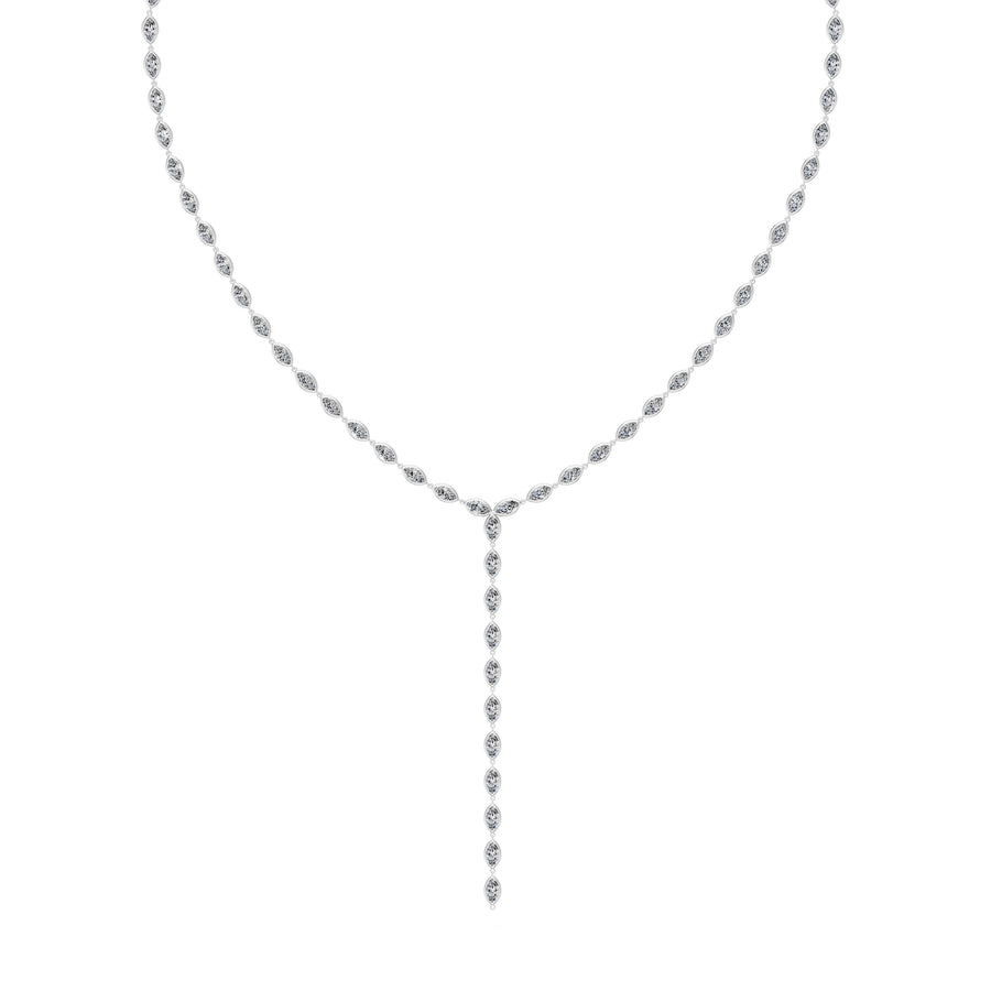 5.2 Ct Marquise Cut Diamond Lariat Necklace VS1 D-F White Gold 14k