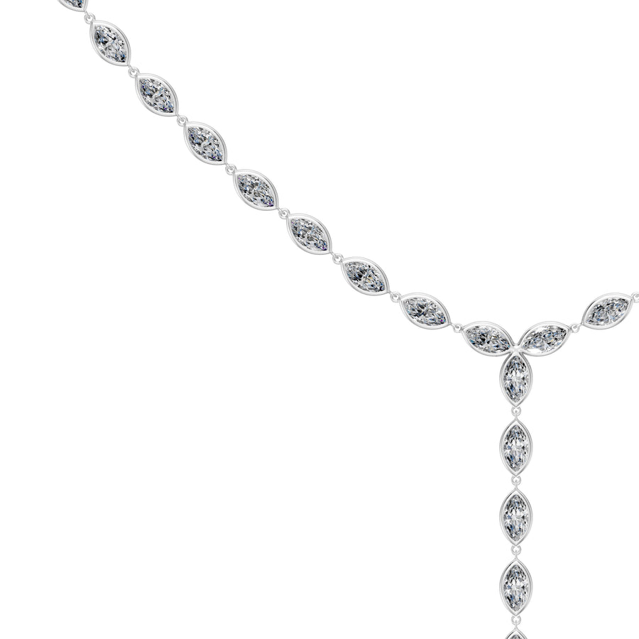 5.2 Ct Marquise Cut Diamond Lariat Necklace VS1 D-F White Gold 14k