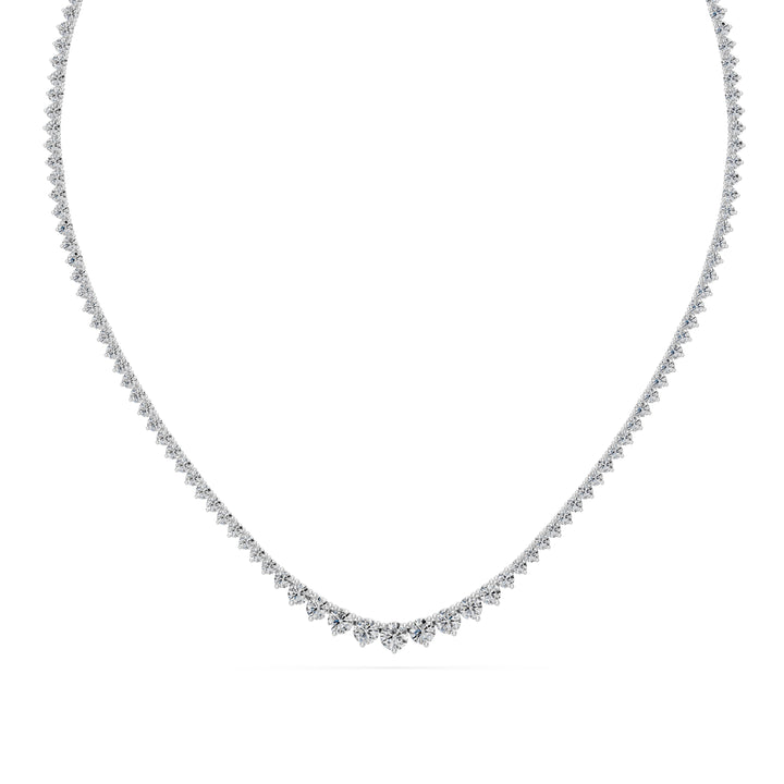 9.7 Ct Round Cut Diamond Tennis Necklace VS1 D-F White Gold 14k — product image