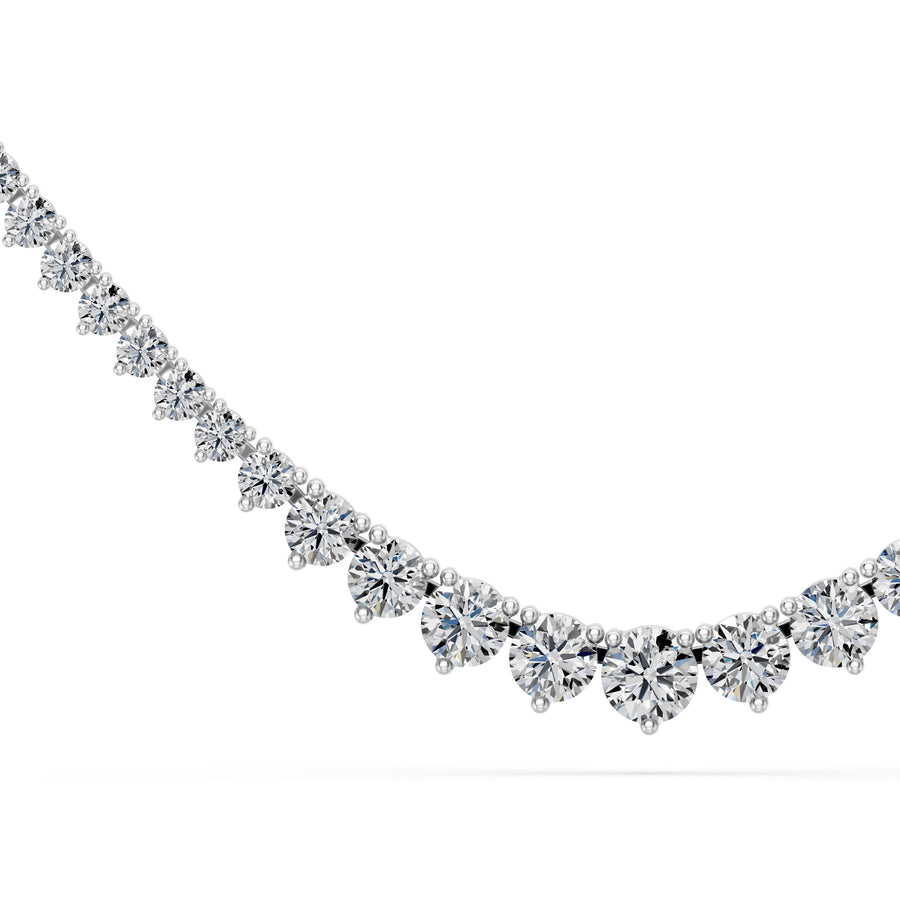 9.7 Ct Round Cut Diamond Tennis Necklace VS1 D-F White Gold 14k