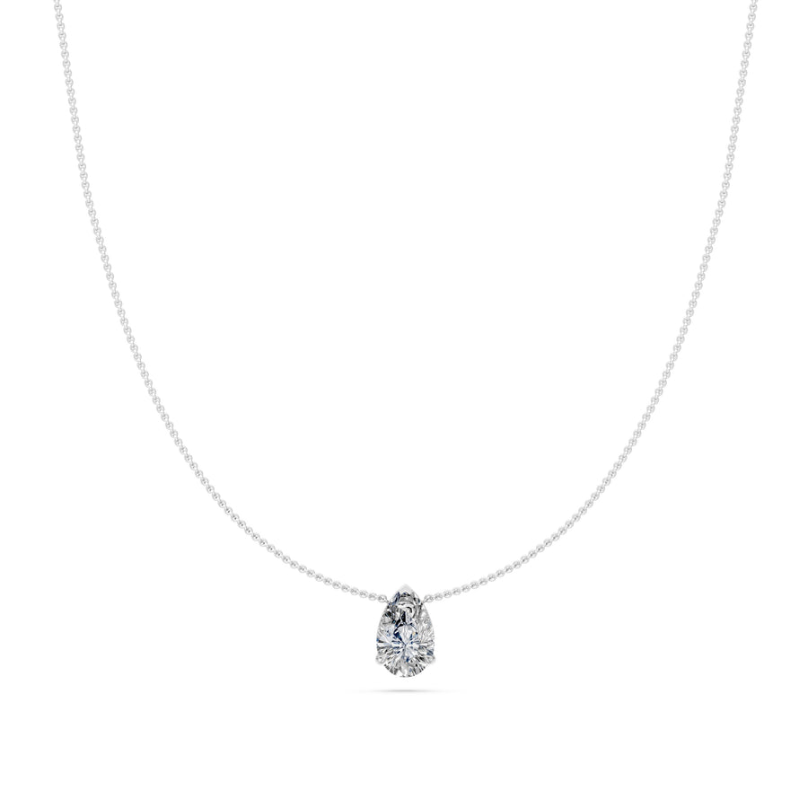 1.5 Ct Pear Cut Diamond Pendant Necklace VS1 D-F White Gold 14k