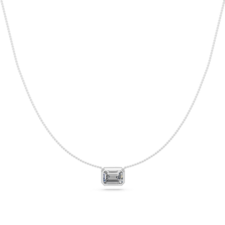 2 Ct Emerald Cut Diamond Pendant Necklace VS1 D-F White Gold 14k — product image