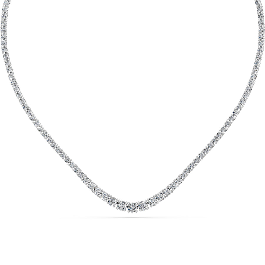 15 Ct Round Cut Diamond Tennis Necklace VS1 D-F White Gold 14k