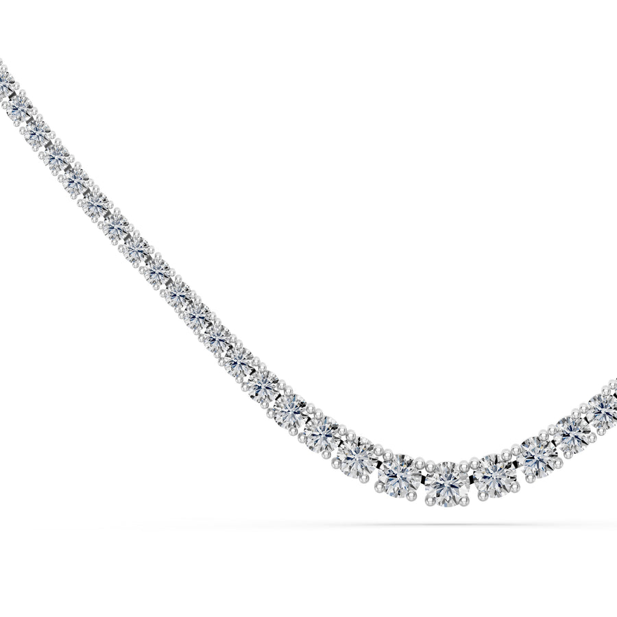 15 Ct Round Cut Diamond Tennis Necklace VS1 D-F White Gold 14k