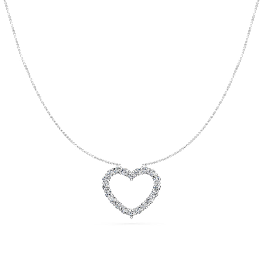 1.4 Ct Round Cut Diamond Pendant Necklace VS1 D-F White Gold 14k