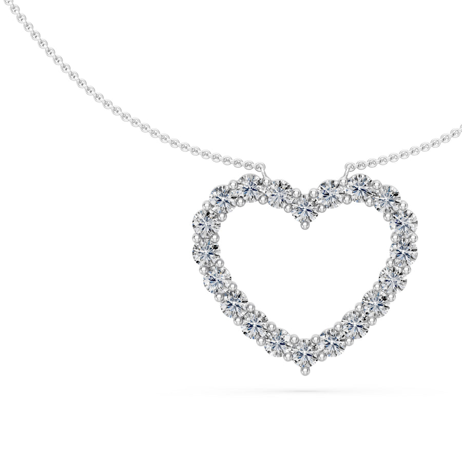 1.4 Ct Round Cut Diamond Pendant Necklace VS1 D-F White Gold 14k