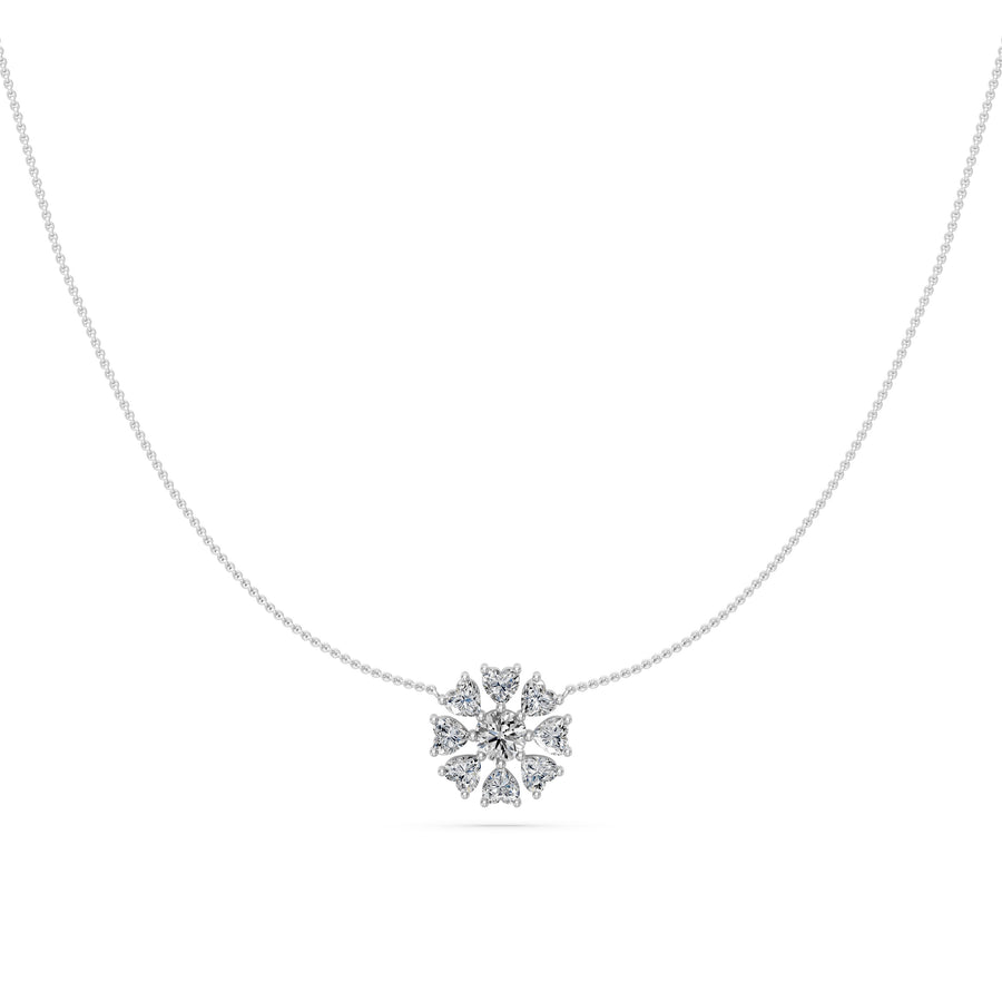 1.6 Ct Heart Shaped Cut Diamond Pendant Necklace VS1 D-F White Gold 14k