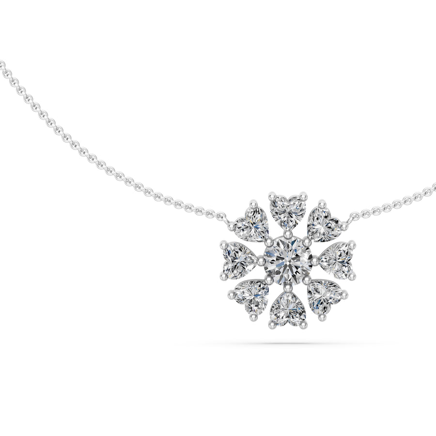 1.6 Ct Heart Shaped Cut Diamond Pendant Necklace VS1 D-F White Gold 14k