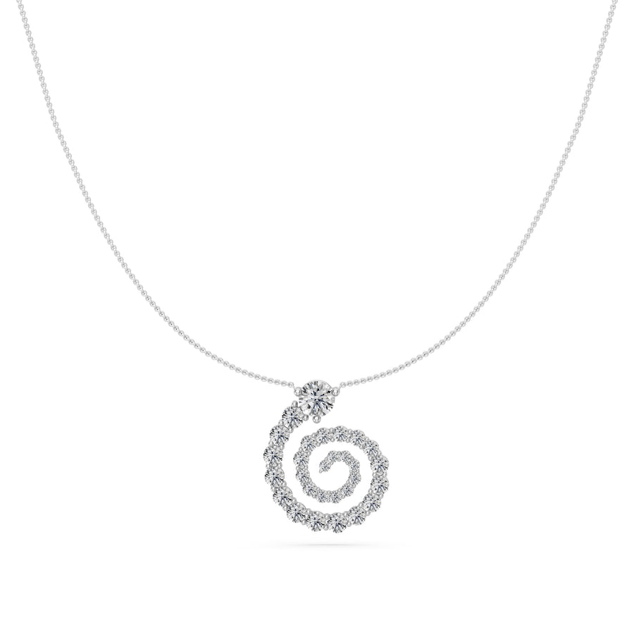 2.7 Ct Round Cut Diamond Pendant Necklace VS1 D-F White Gold 14k