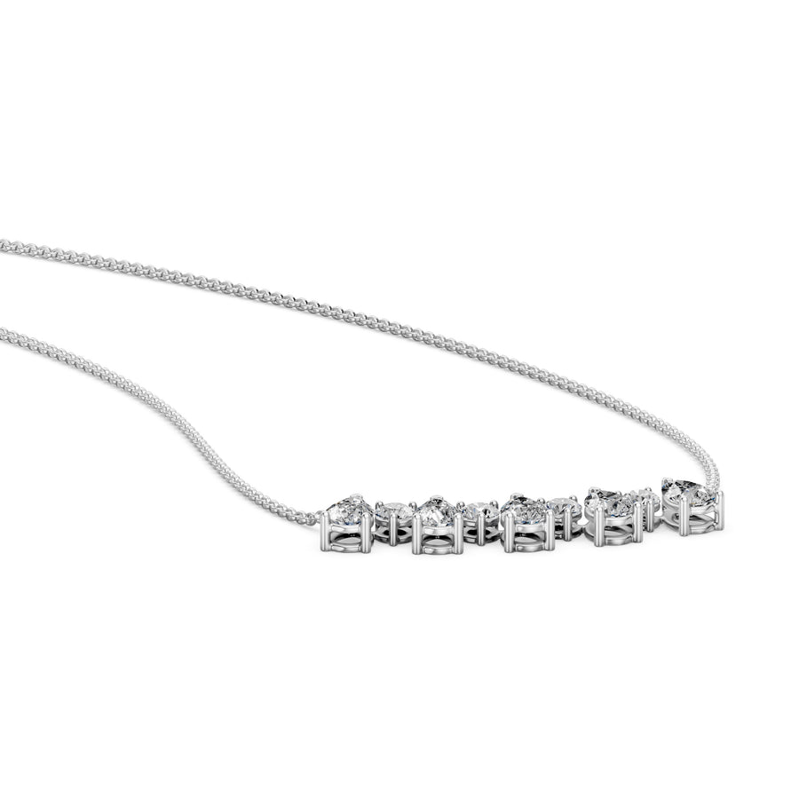 1.2 Ct Pear Round Cut Diamond Chain Necklace VS1 D-F White Gold 14k