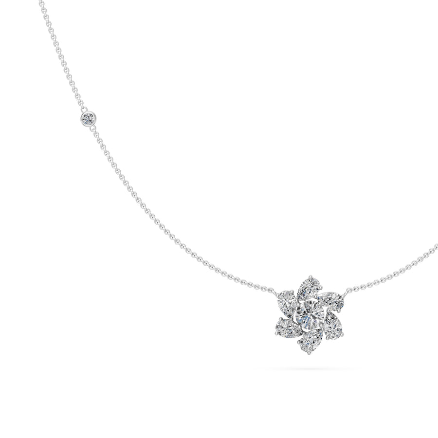 1.2 Ct Pear Round Cut Diamond Pendant Necklace VS1 D-F White Gold 14k