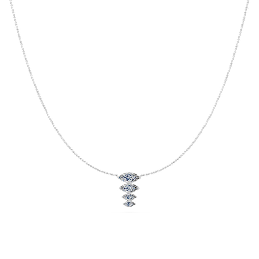 1.3 Ct Marquise Cut Diamond Pendant Necklace VS1 D-F White Gold 14k