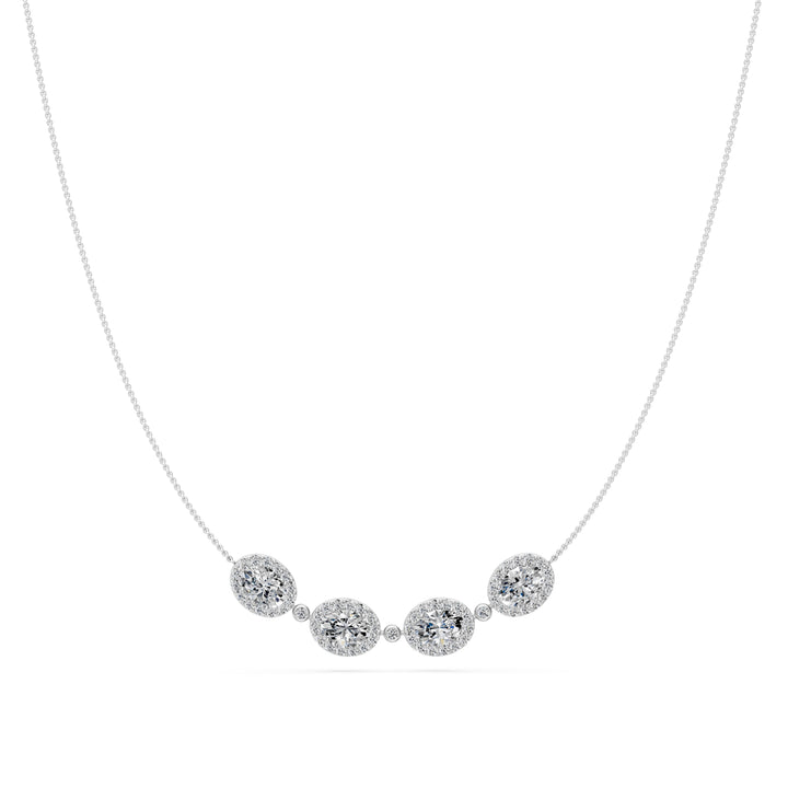 4.8 Ct Oval Round Cut Diamond Chain Necklace VS1 D-F White Gold 14k — product image
