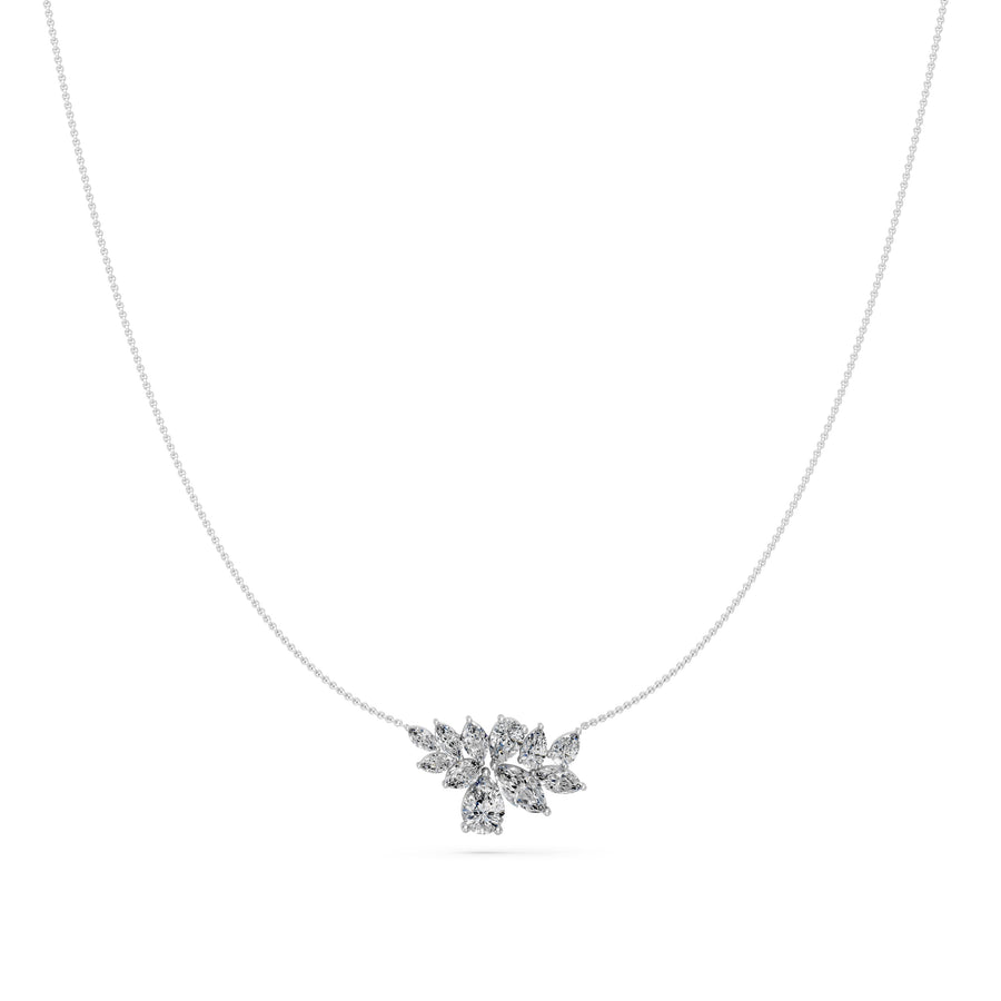 2.4 Ct Pear Marquise Cut Diamond Pendant Necklace VS1 D-F White Gold 14k