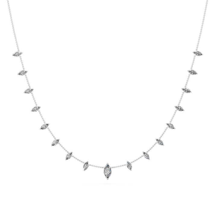 1.9 Ct Marquise Cut Diamond Chain Necklace VS1 D-F White Gold 14k — product image