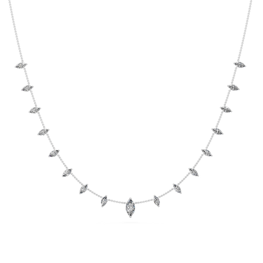1.9 Ct Marquise Cut Diamond Chain Necklace VS1 D-F White Gold 14k