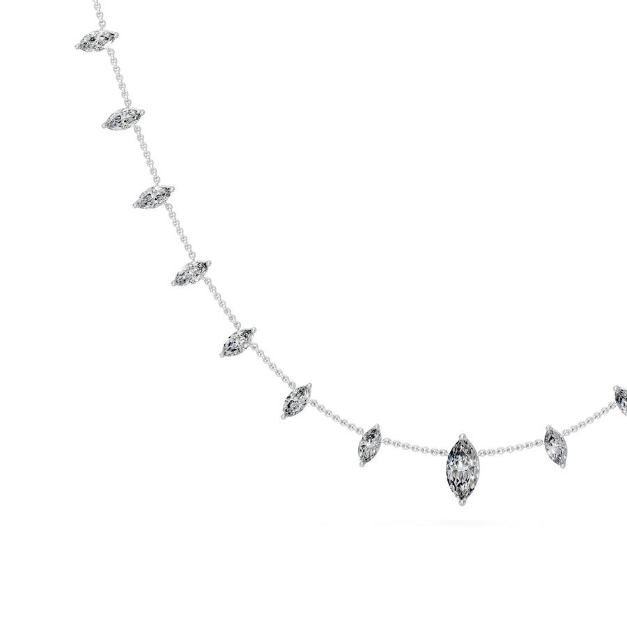 1.9 Ct Marquise Cut Diamond Chain Necklace VS1 D-F White Gold 14k