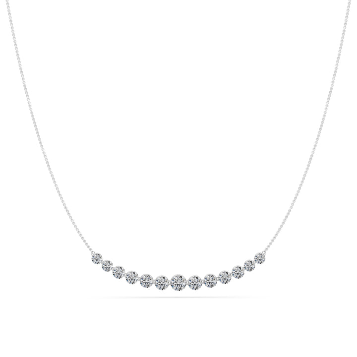 3.2 Ct Round Cut Diamond Chain Necklace VS1 D-F White Gold 14k — product image