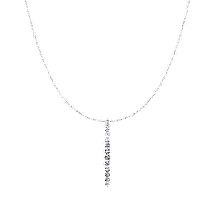 1.2 Ct Round Cut Diamond Lariat Necklace VS1 D-F White Gold 14k — product image