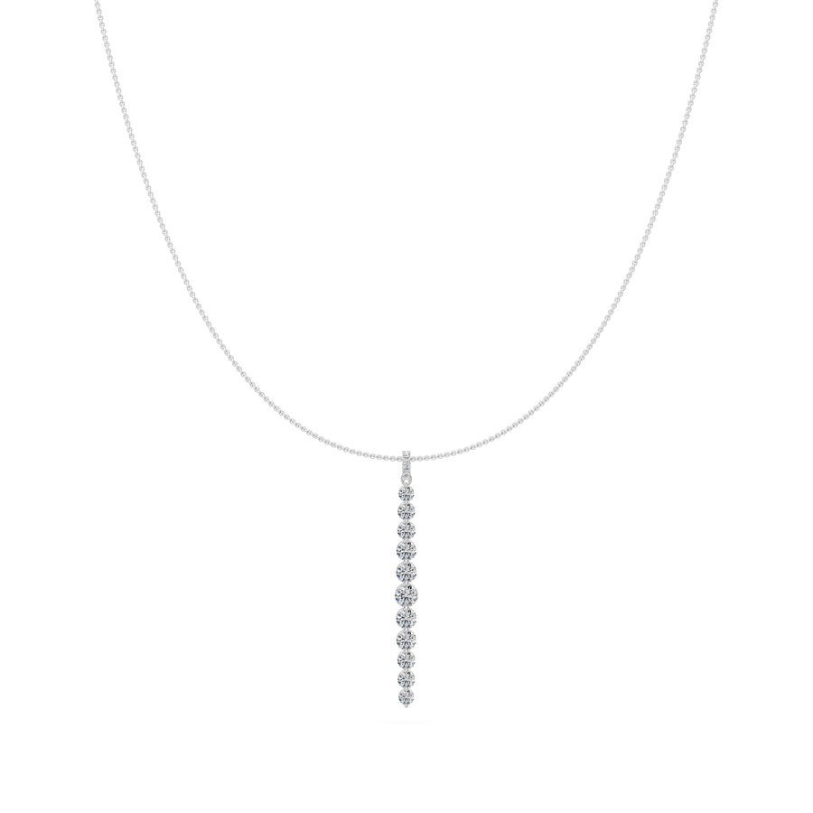 1.2 Ct Round Cut Diamond Lariat Necklace VS1 D-F White Gold 14k