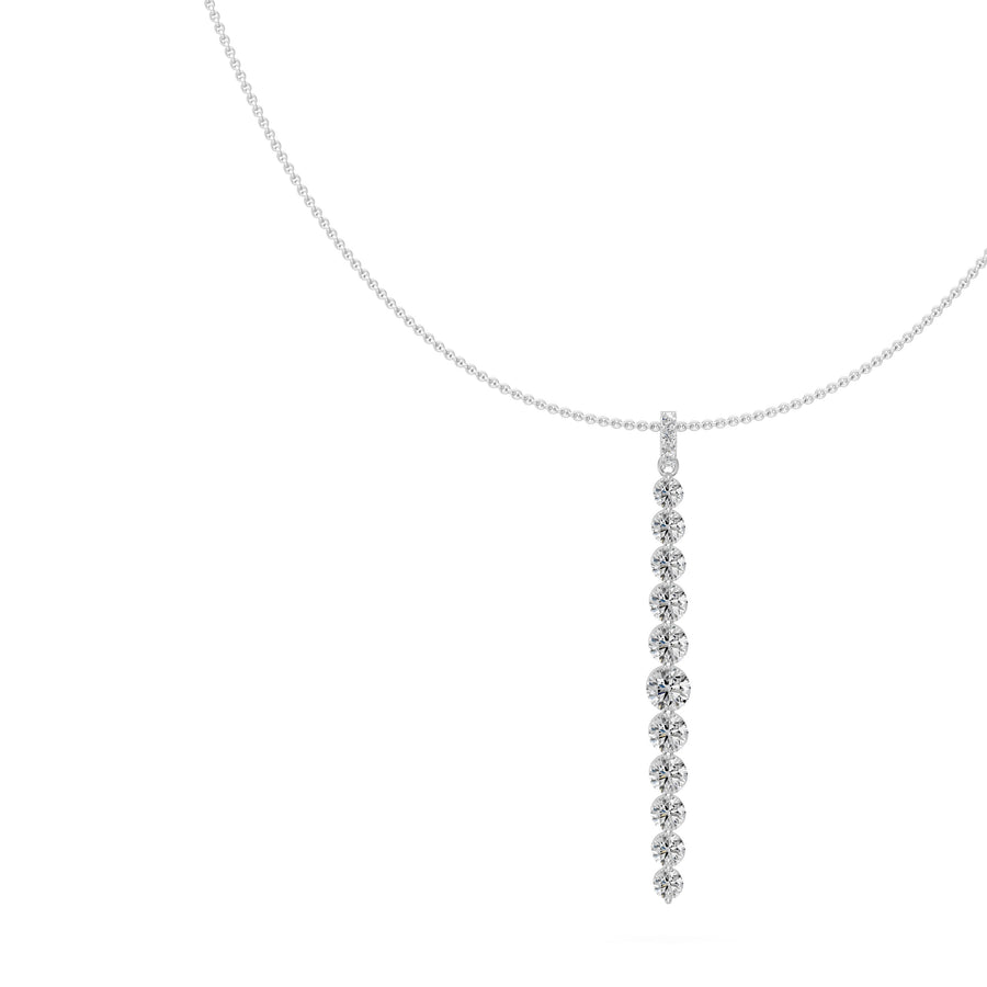 1.2 Ct Round Cut Diamond Lariat Necklace VS1 D-F White Gold 14k