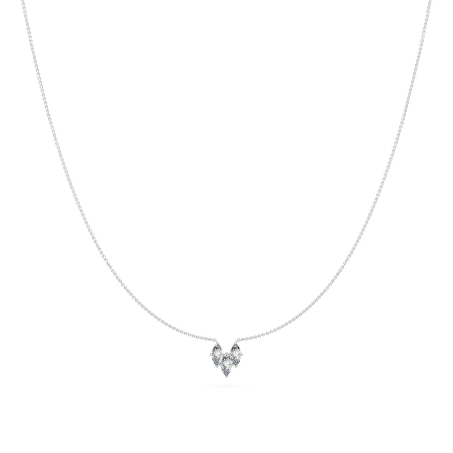 0.4 Ct Marquise Cut Diamond Pendant Necklace VS1 D-F White Gold 14k