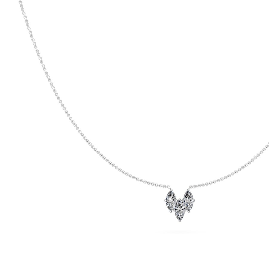 0.4 Ct Marquise Cut Diamond Pendant Necklace VS1 D-F White Gold 14k