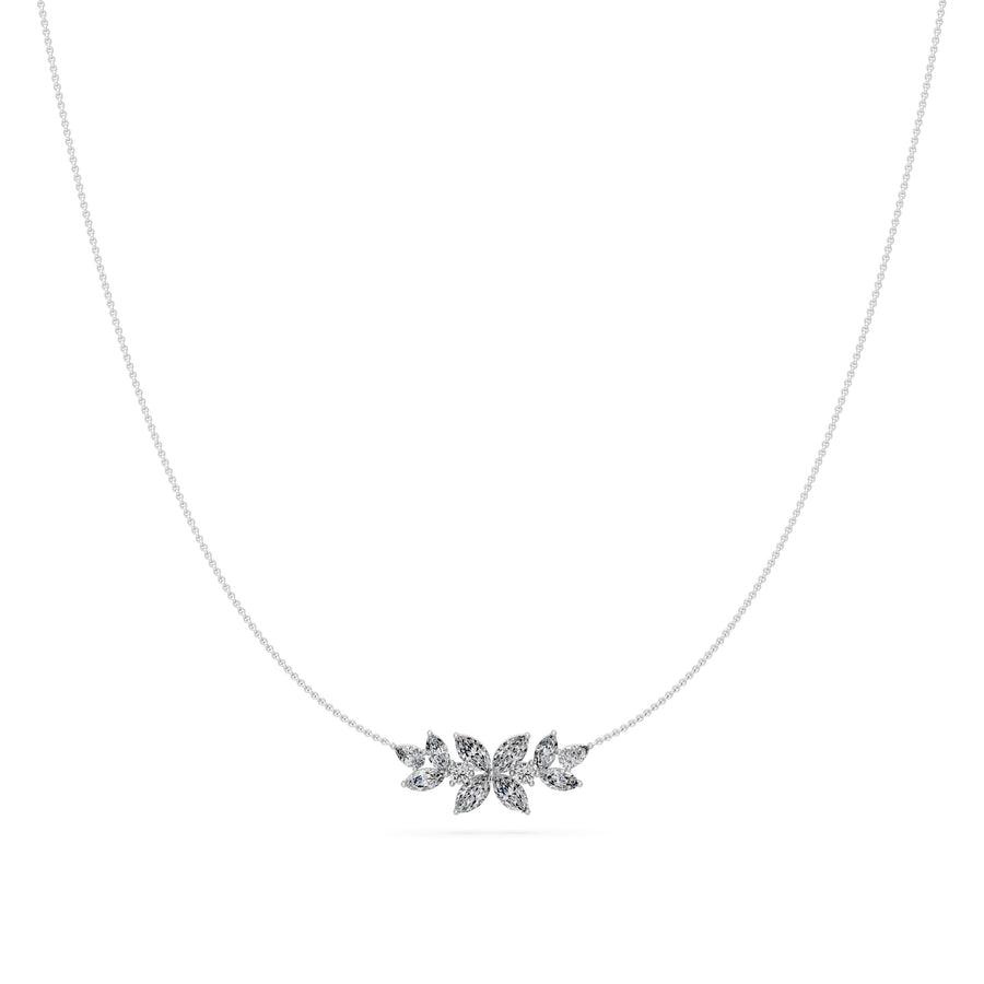 1.4 Ct Round Pear Marquise Cut Diamond Pendant Necklace VS1 D-F White Gold 14k