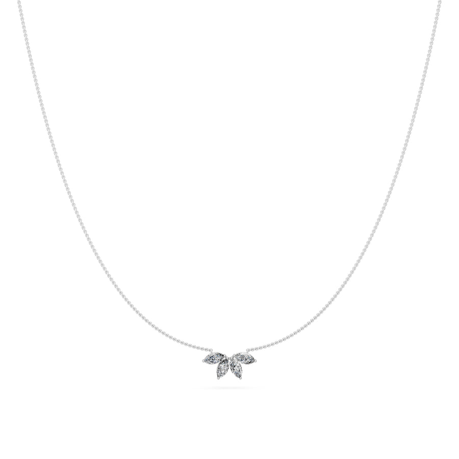 0.5 Ct Marquise Cut Diamond Chain Necklace VS1 D-F White Gold 14k