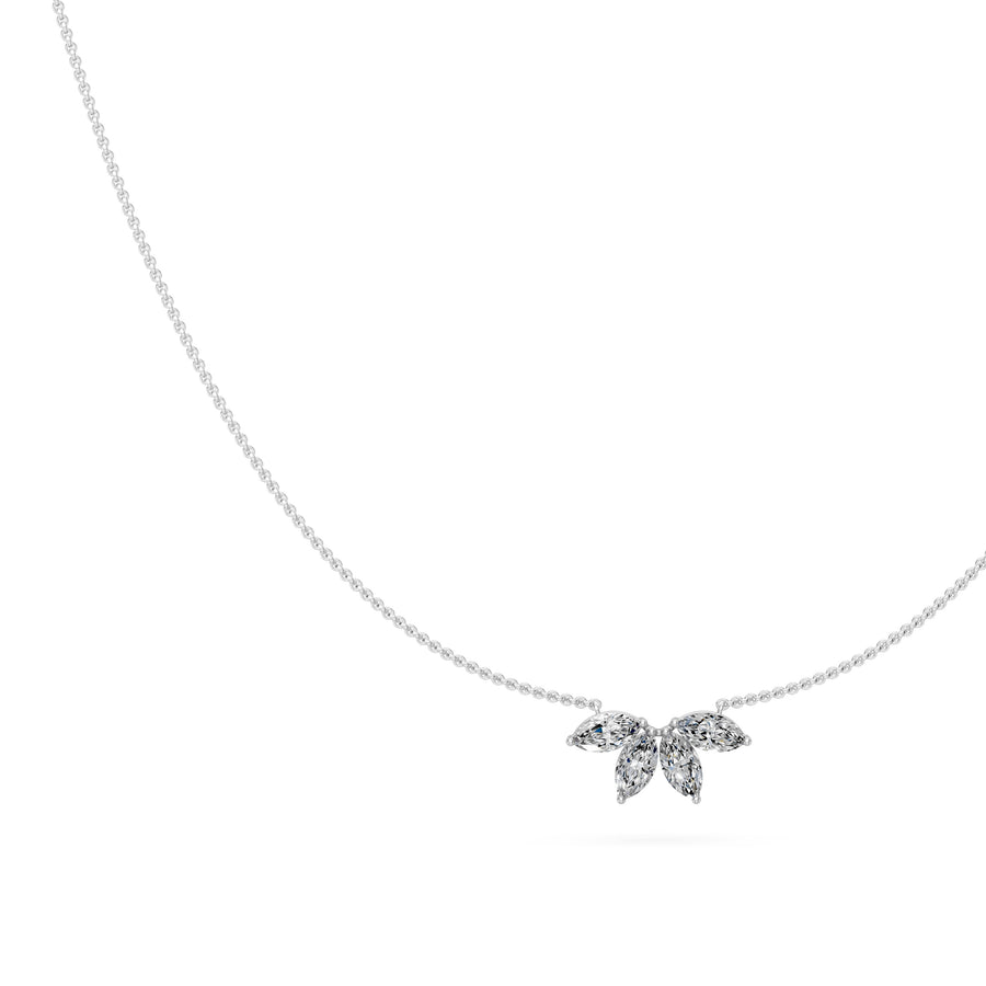 0.5 Ct Marquise Cut Diamond Chain Necklace VS1 D-F White Gold 14k