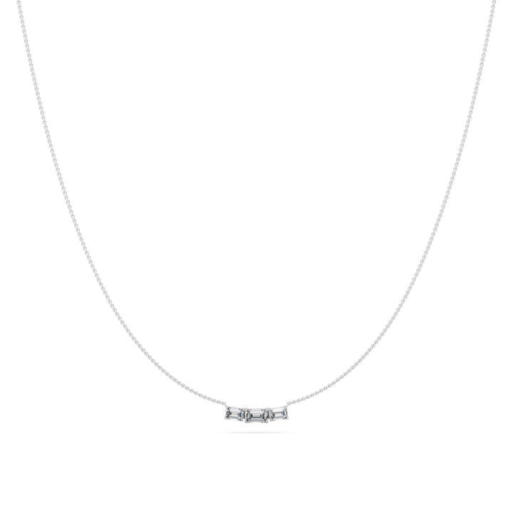 0.5 Ct Emerald Cut Diamond Pendant Necklace VS1 D-F White Gold 14k — product image