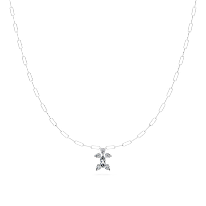 0.9 Ct Marquise Pear Cut Diamond Pendant Necklace VS1 D-F White Gold 14k — product image
